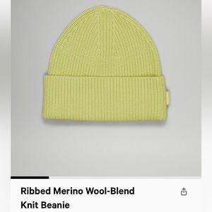 Lululemon Ribbed Merino Wool Blend Beanie in Wasabi